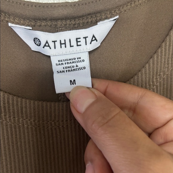 Athleta Sea Soft rib Midi Dress Tan Size M - Picture 8 of 12